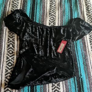 Black velvet bodysuit